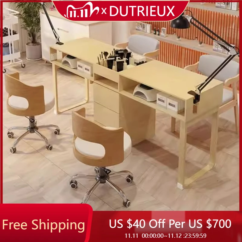 

Accessories Wooden Manicure Table Professionals Drawer High Quality Organizer Nail Desk Foldable Design Nageltisch Furniture