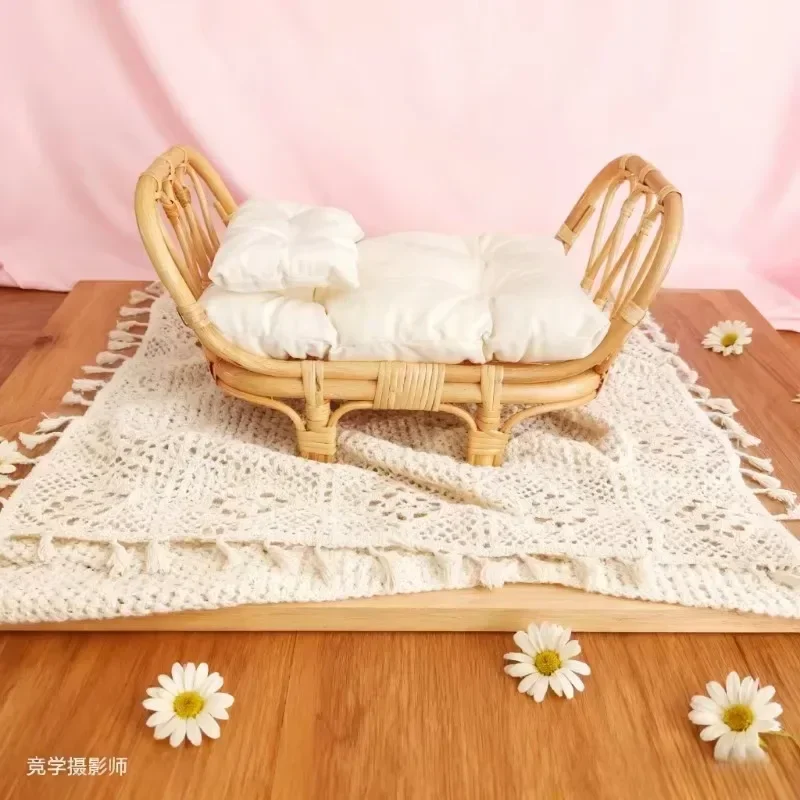 Natural Rattan Vine Handcrafted Bed Shooting Prop From Indonesia For Full Moon Portrait Indoor Photoshoot Setting Accessory view 3