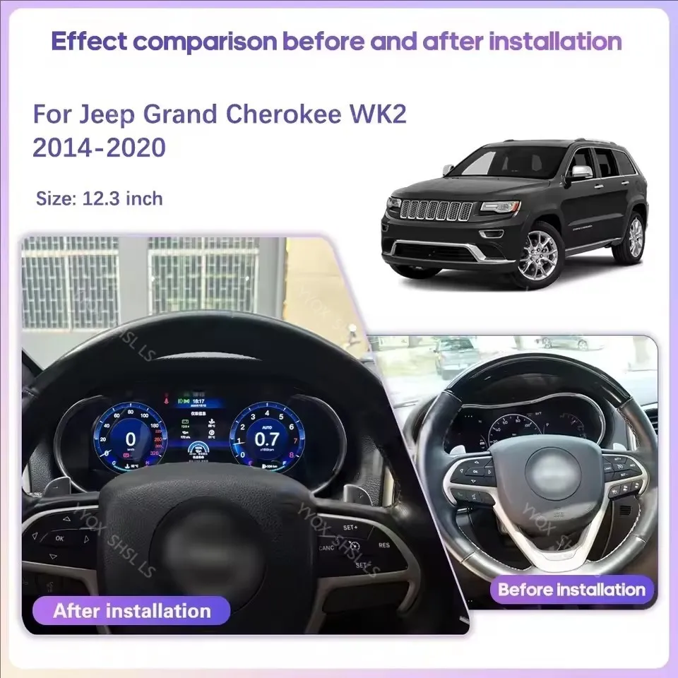 

LCD Digital Cluster For Jeep Grand Cherokee 2013-2018 Odometer Dashboard Speedometer Car GPS Navi Speed Meter Screen Carplay