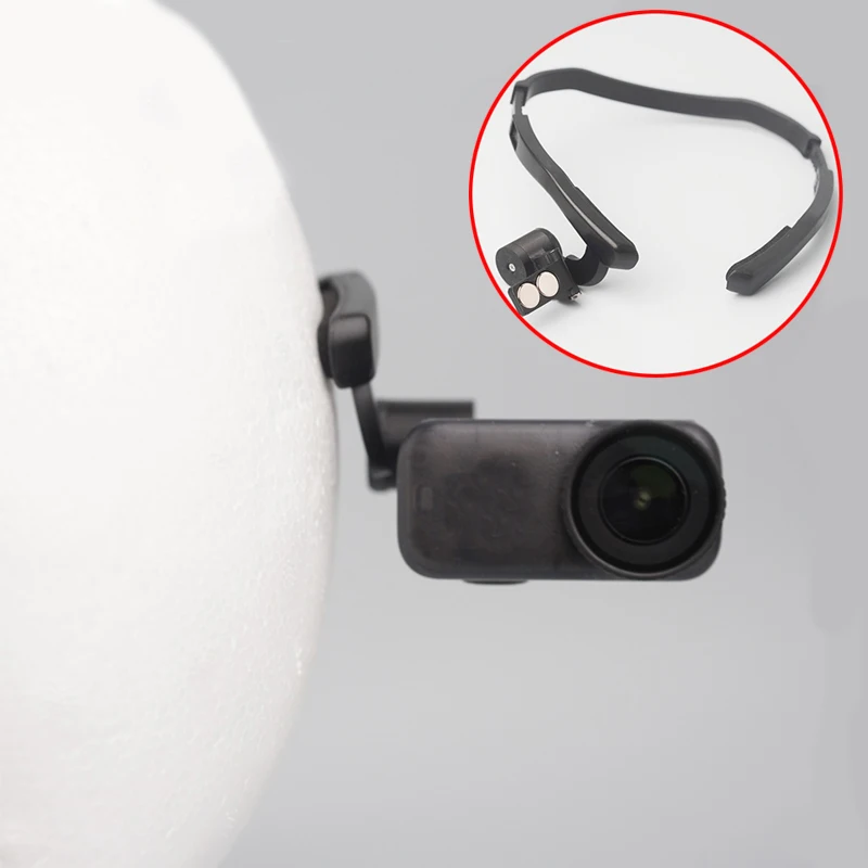 1PCS For DJI Osmo Nano Action Camera Quick-Release Magnetic Ear-Mount Head Bracket Adjustable Head Strap POV 1st-Person Shooting