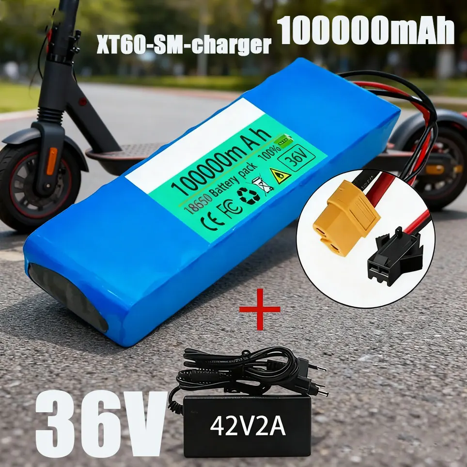 Batteria per Monopattino Elettrico 36V 10S2P 10Ah 18650, Pacco Batteria al Litio 500W 36v