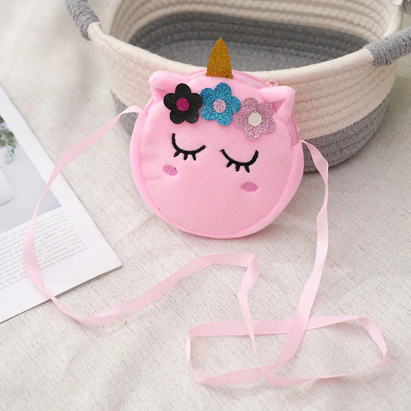 Creative new unicorn shoulder bag plush toy for kindergarten children going out Children's Day gift