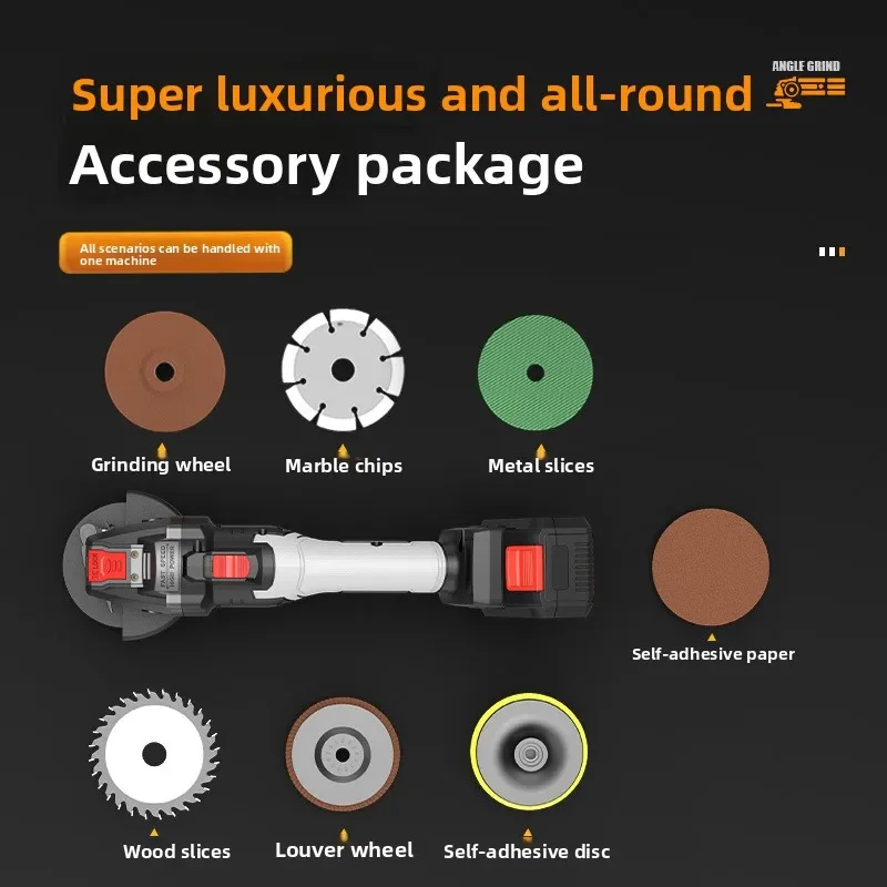 

AbleRechargeAble Lithium Battery Angle Grinder Polishing Machine Hand Grinding Wheel Cutting Machine Grinder Industrial Brushle