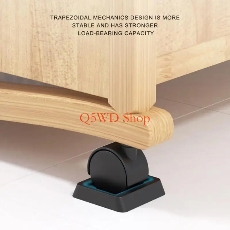 Q5WD Pack of 6 Quiet Moving Universal Wheel Fixing Pad Upgrades for Heavy Furniture