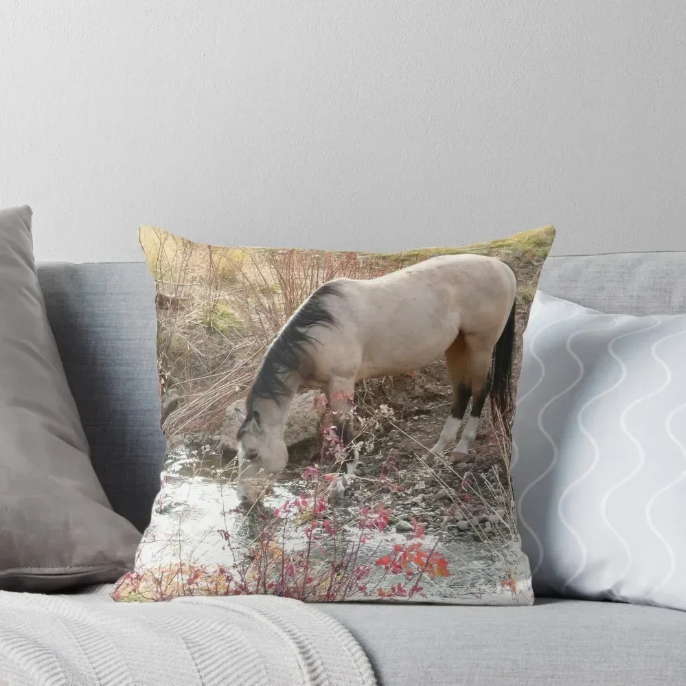 

Horse Drink Throw Pillow Sofa Covers For Living Room Anime Cushions Cover pillow