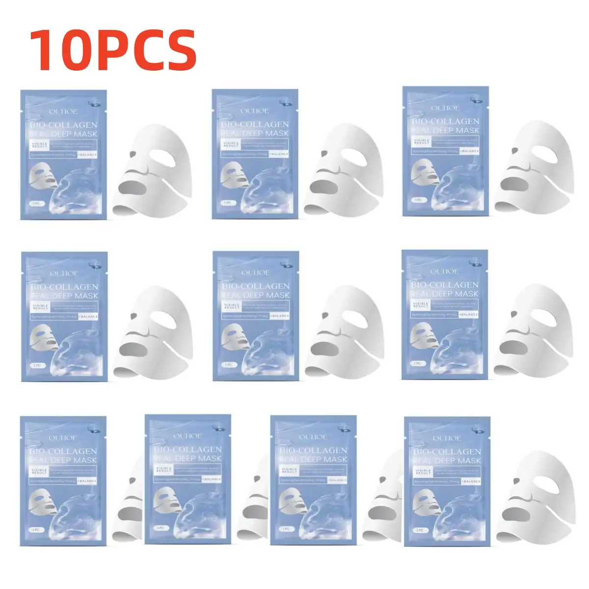 1/5/10pcs Bio Collagen Real Deep Mask Deep Hydrating Moisturizing Rejuvenation Brighten Skin Care Korean Cosmetics