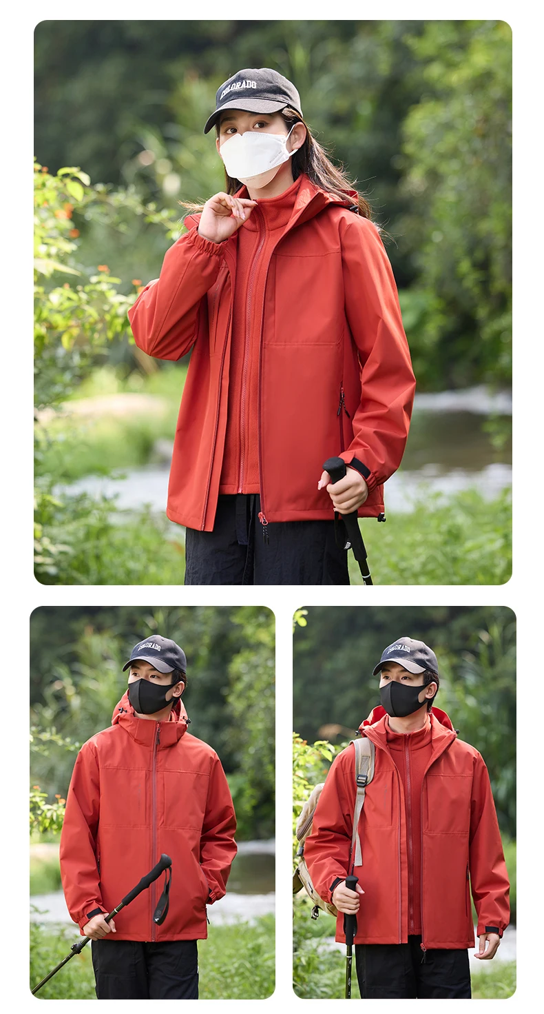 LNGXO 3-in-1-Winterjacke, Unisex, wasserdicht, winddicht, warm, Windjacke, austauschbare Fleecejacke, Wandern, Klettern, Camping – Detail 21