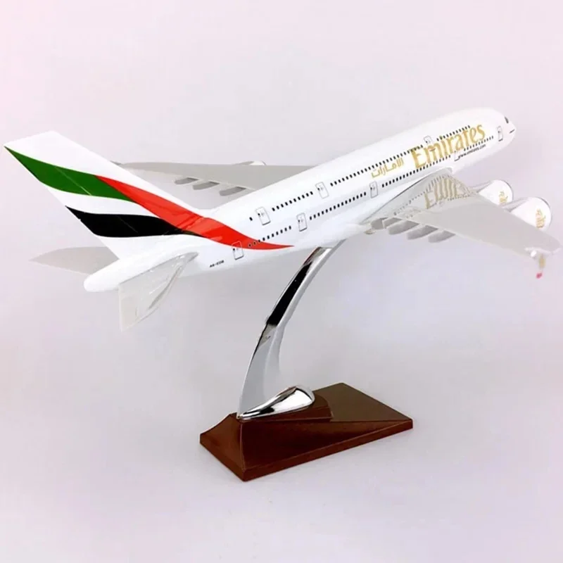 

36 см масштаб 1:200 A380 искусственная Смола Объединенный арабский самолет с базовым самолетом игрушка для коллекционной игрушки подарок