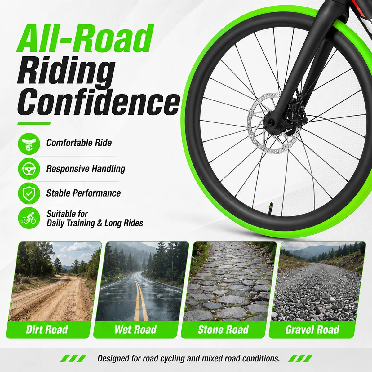 Fahrrad-Schlauch Grün Ultraleicht TPU 700x18-32C FV45/65/85MM Schlauch Premium Tragbares Ersatzteil für Fahrradzubehör – Detail 6