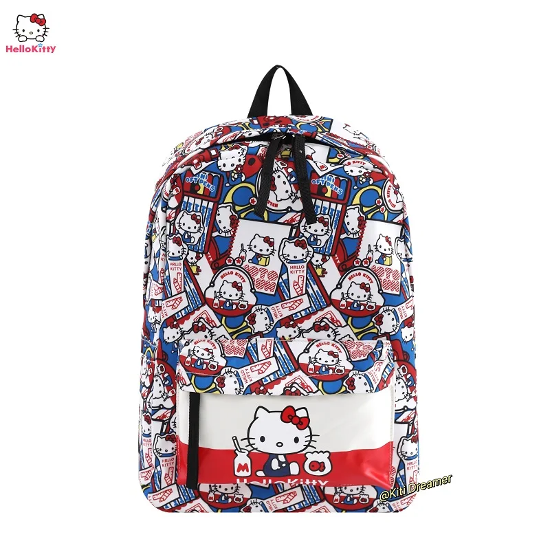 

Sanrio Hello Kitty Cute Cartoon Graffiti Style Backpack with Large Capacity Student Campus Versatile Schoolbag Birthday Gift