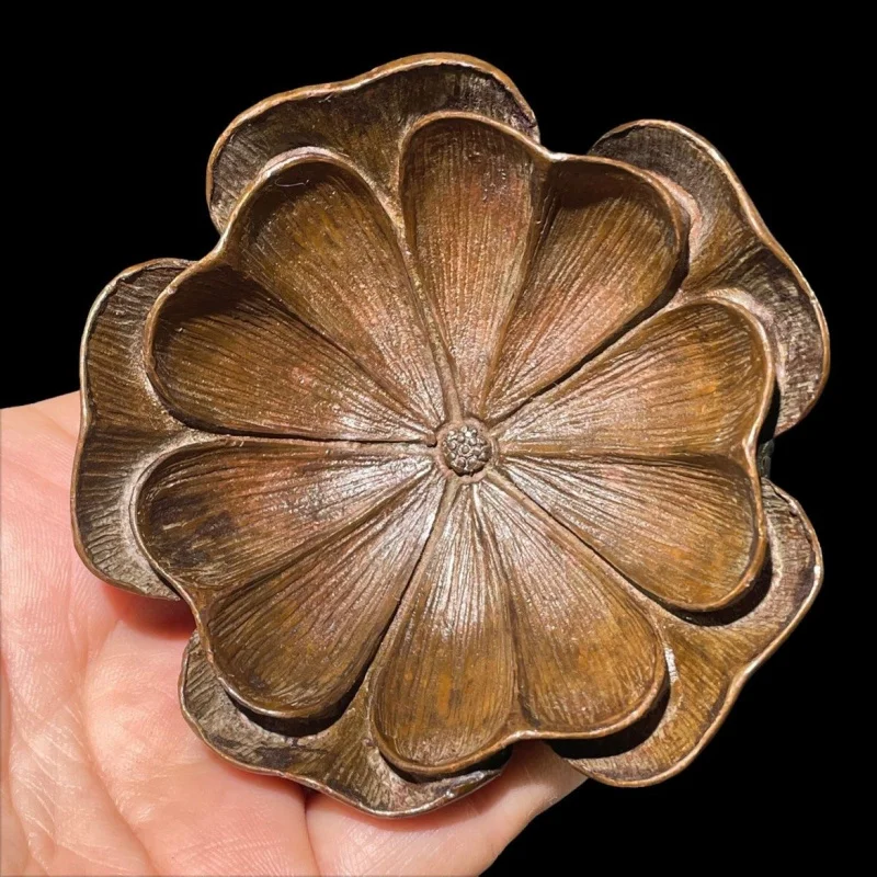 

Antique Collection Lotus Leaf Brush Washer Ornament Study Room Decoration Craft Ashtray