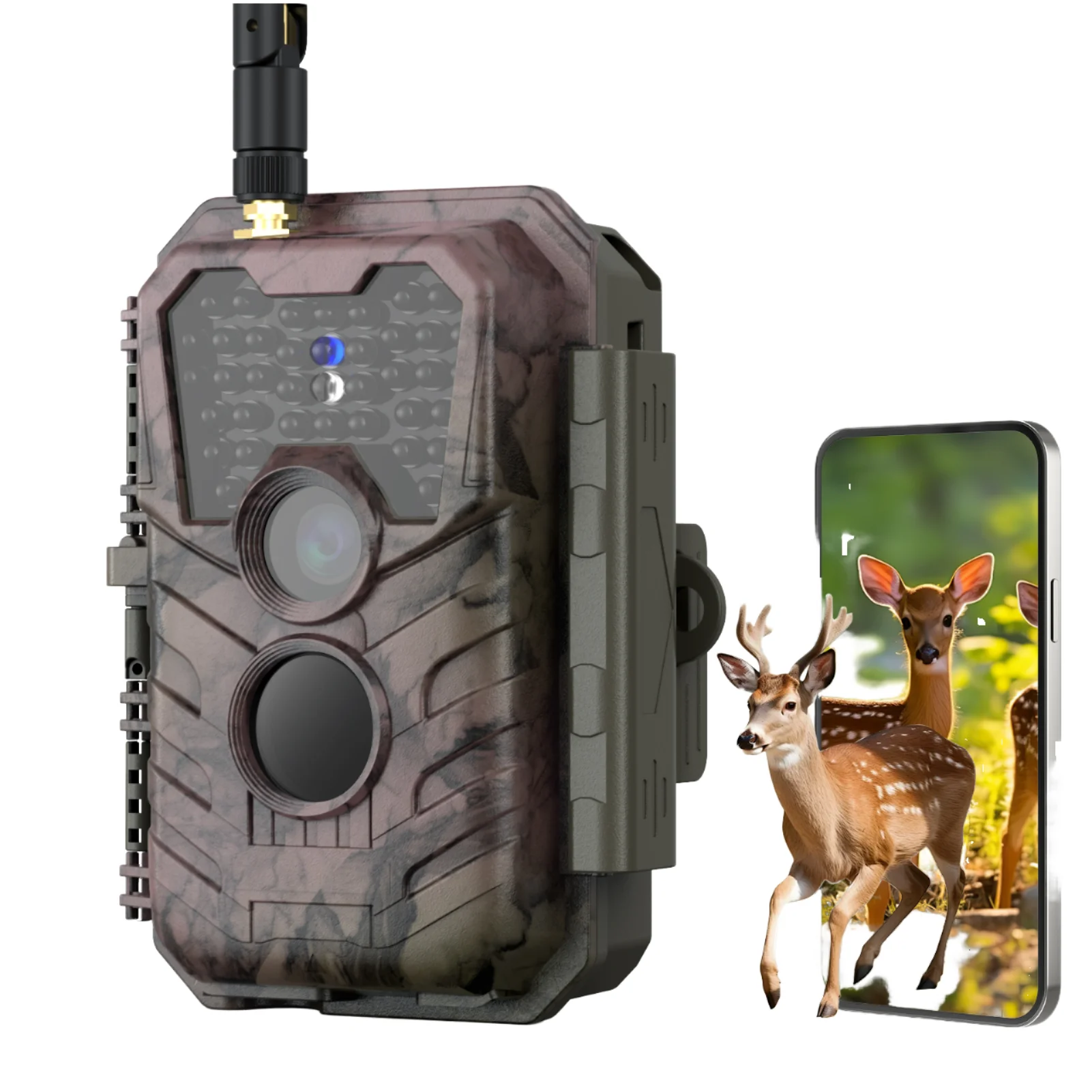 48MP WIFI Wildlife Game Trail Camera Photo Traps with 940nm No Glow LEDs App Settings for Garden Security Hunting