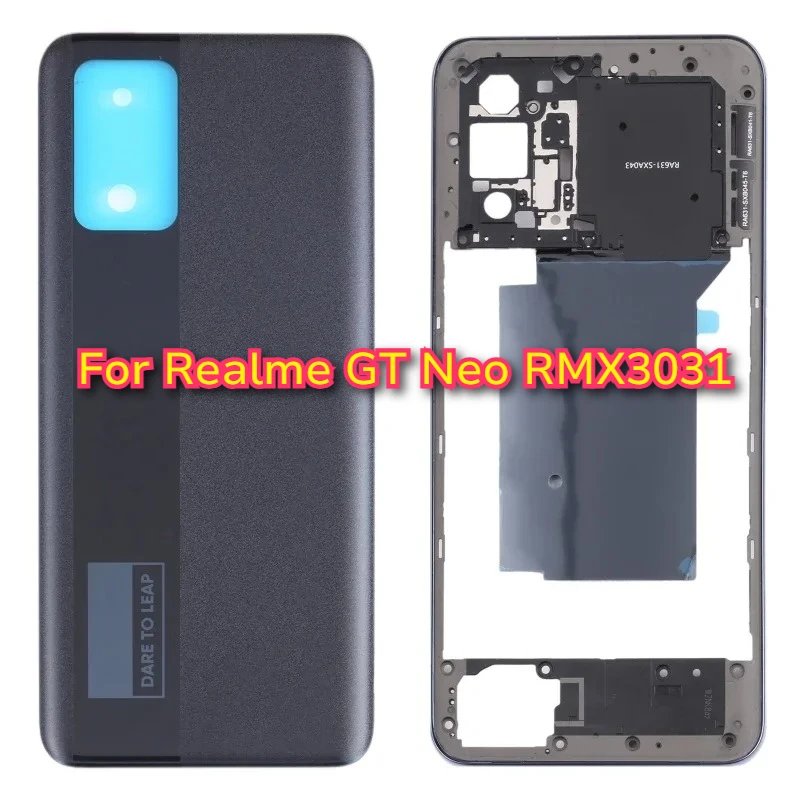 Middle Frame Bezel Plate + Battery Back Cover For OPPO Realme GT Neo RMX3031