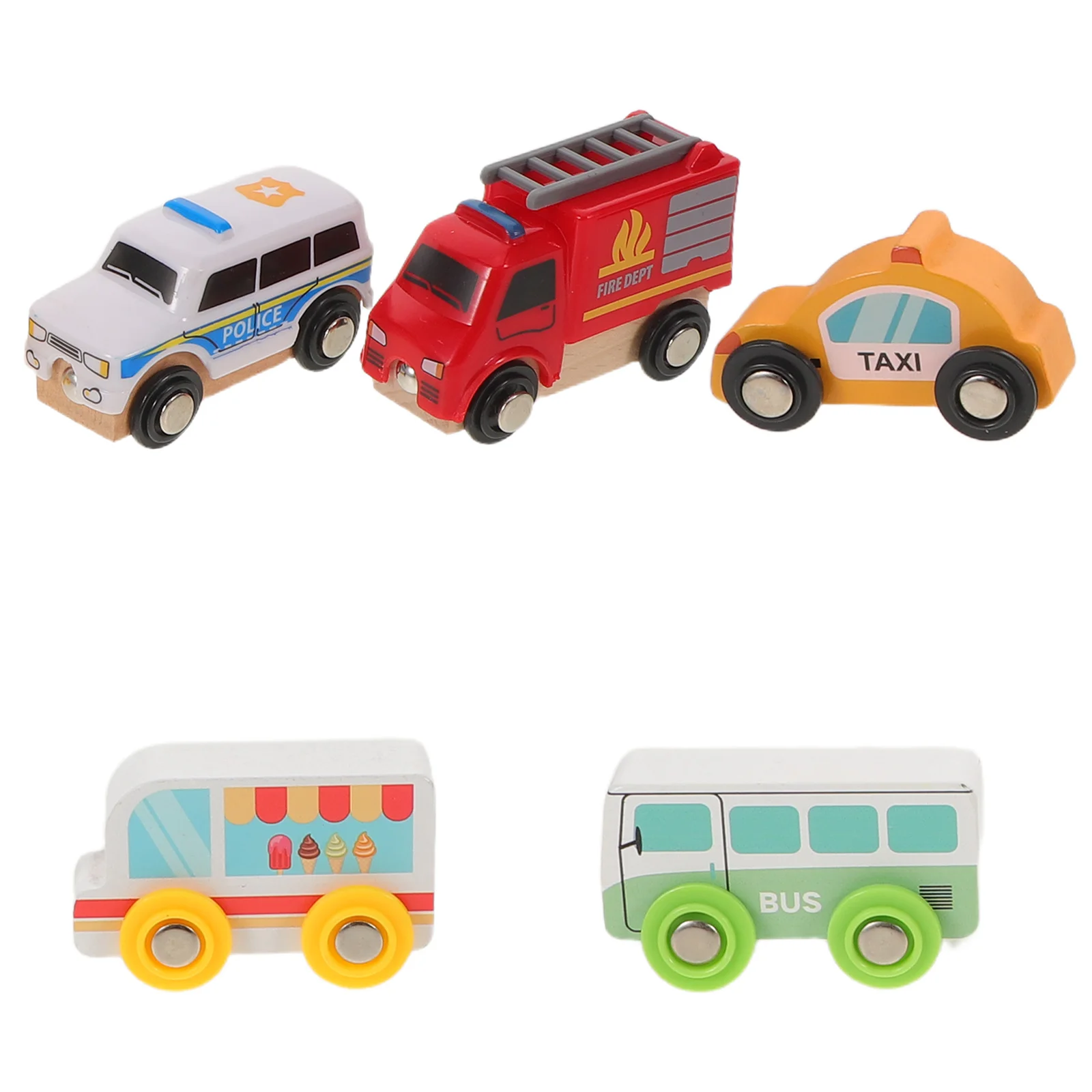 Children Wooden Vehicle Shape Lightweight Portable Easy Carry Early Education Learning Children Wood Car