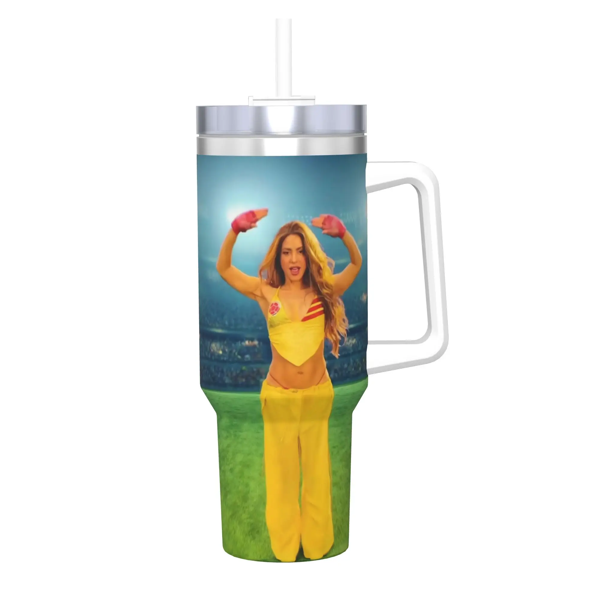 Shakira Singer Tumbler 40oz Stainless Steel Double Wall Vacuum Insulated  Tumblers Mug With Straw