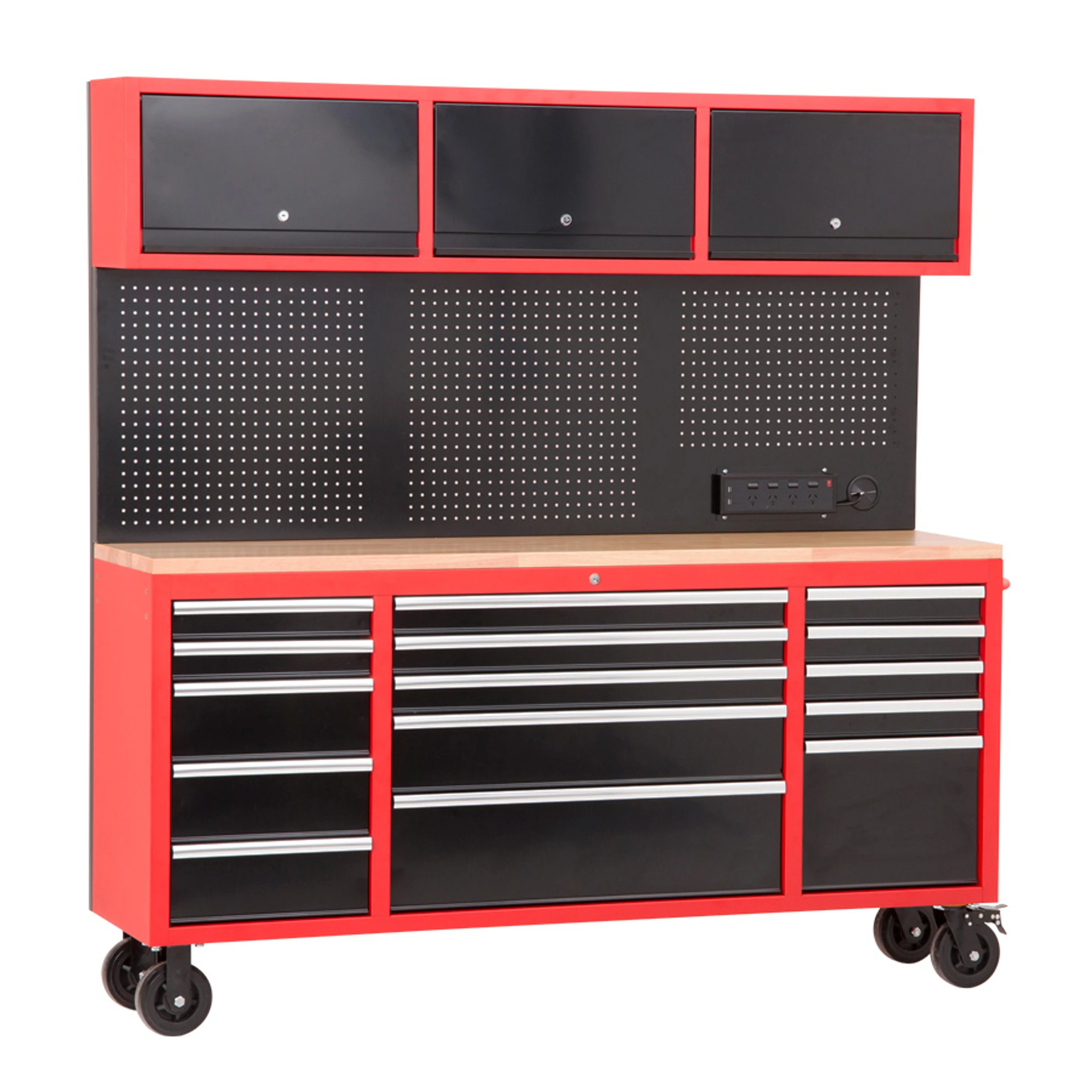 Large Tool Cabinet with Wall Box 70-inch Tool Cart Storage Rolling Tools Organization Box Wall Tool Panel with Nail Plate