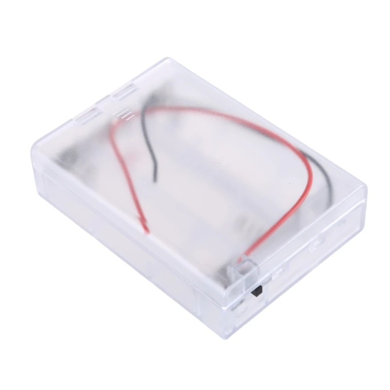 21700 Battery Holder Case With Switching, 3 Slot Transparently Container For 3x21700 Batteries Metal Plates Contacts