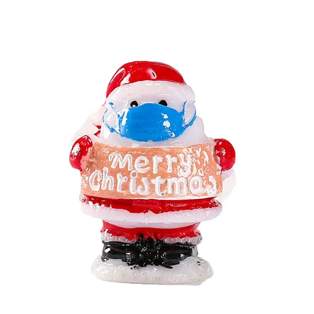 Фигурки-из-смолы-Рождественская-елка-снеговик-подарочная-коробка-украшение-для-дома-микропейзаж-Рождественский-дом-декор-кукольного-домика-мини-замок