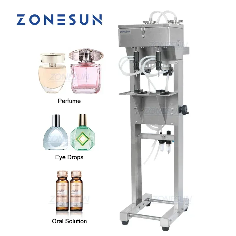 

ZONESUN Double Heads Vacuum Liquid Filling Machine For Perfume Oral Solution Eye Drop Bottle