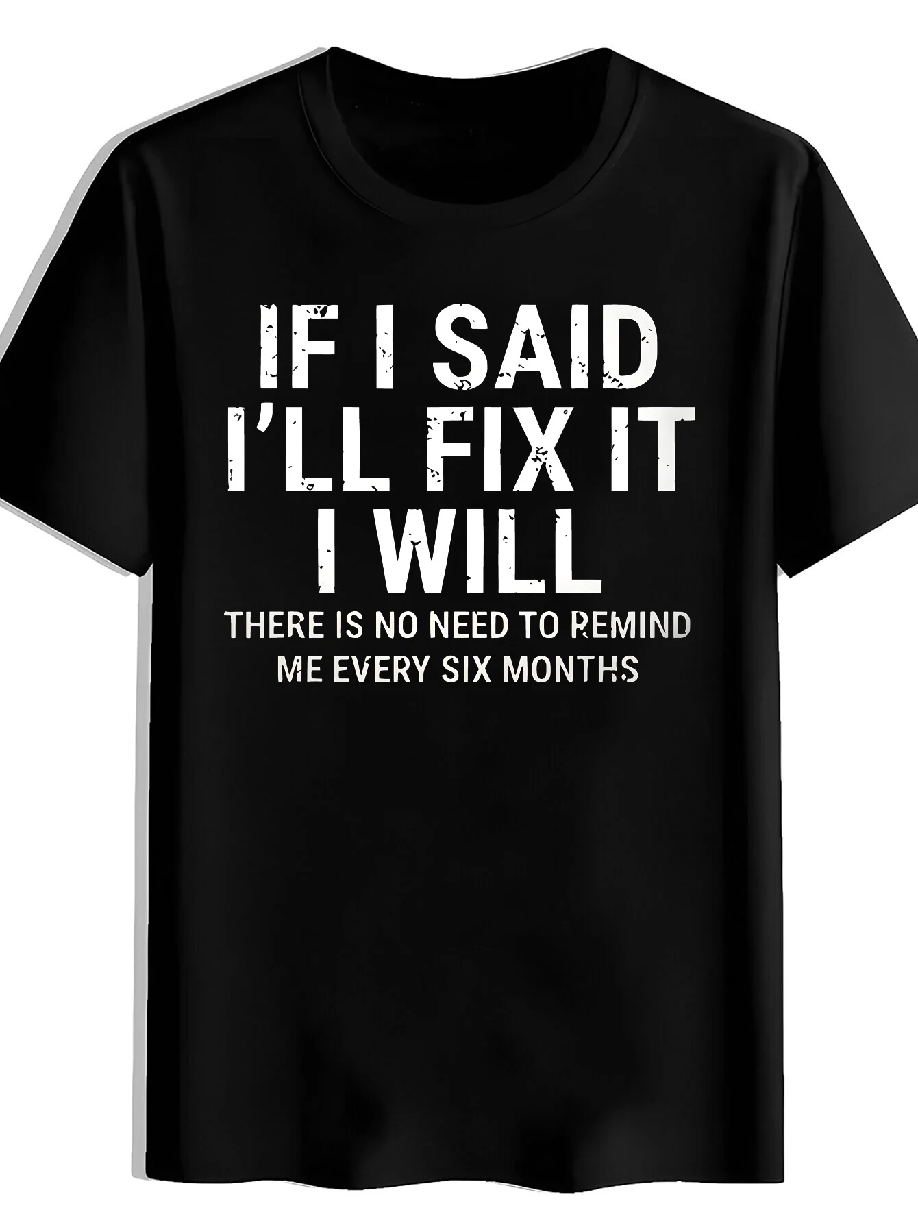 Men's Casual Round-neck T-shirt with Printed Text Pattern, Soft and Comfortable Wrinkle-resistant Top, Machine Washable and Pill-resistant, Quick-drying and Easy-care Short-sleeve T-shirt with High Cost-effectiveness, Durable and Shape-retaining