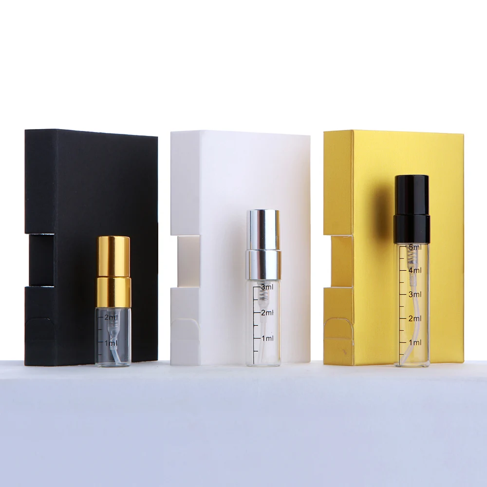 50/100Pcs 2ml 3ml 5ml Mini Spray Bottes With Paper Card Refillable Perfume Bottles Fragrance Tester  Vials Custom LOGO Pay Extra