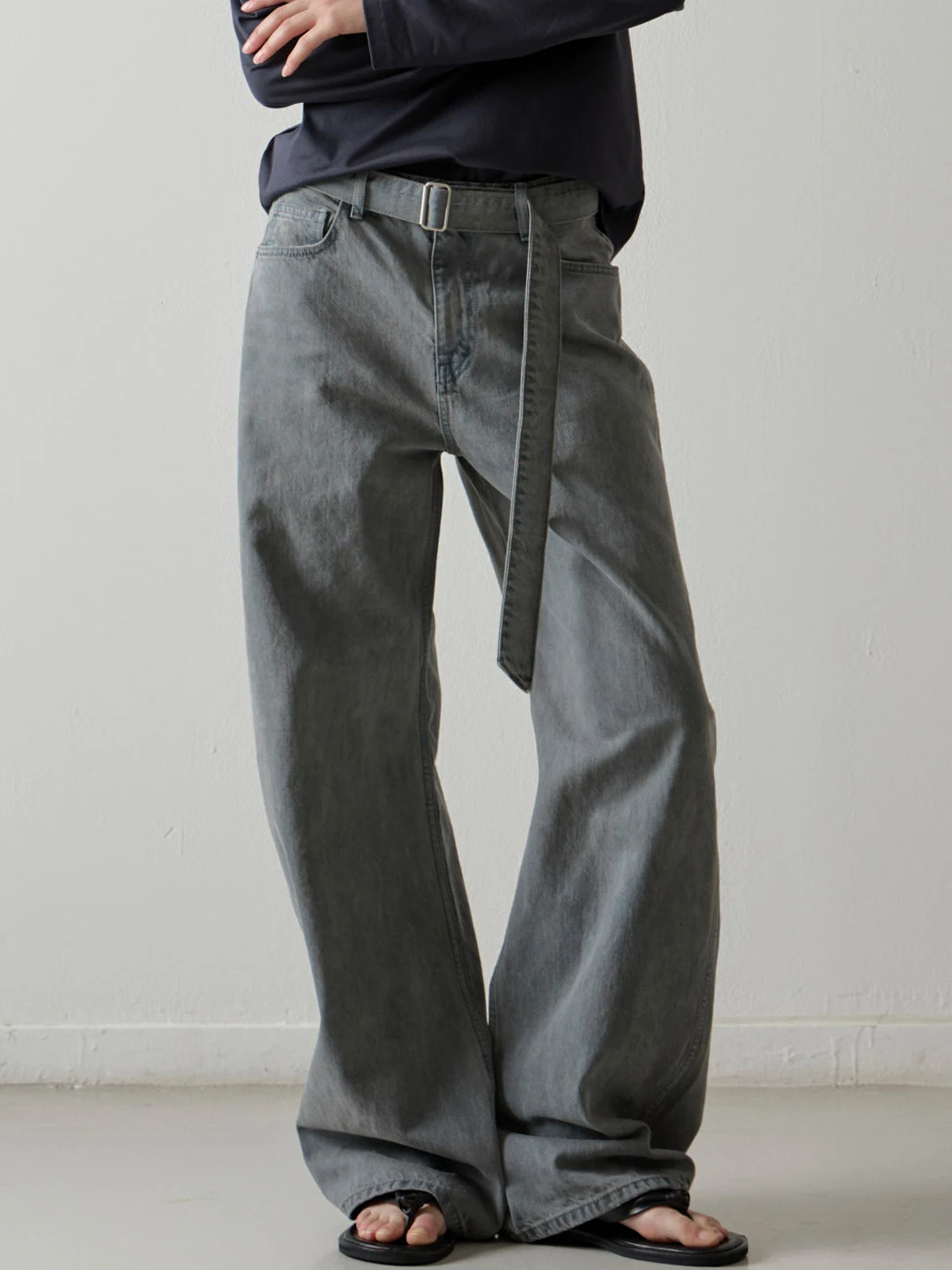 Jeans Frauen 2026 Frühjahr Neue Hohe Taille Abnehmen Abnehmbarer Bund Gerade Hosen Streetwear Frauen