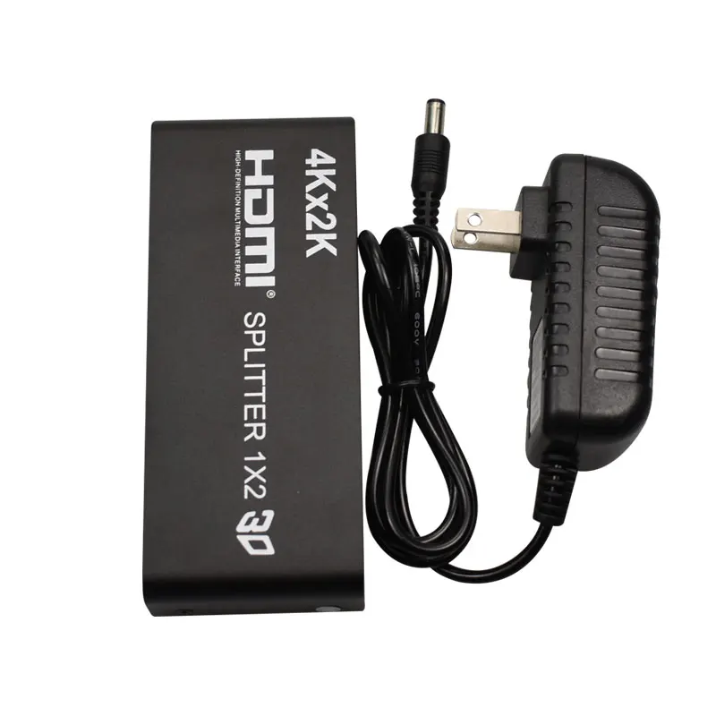 HDMI Video Splitter 1 in 2 Out 4Kx2K High-definition Screen Splitter 1 in 2 Audio and Video Synchronization with 2 Monitors