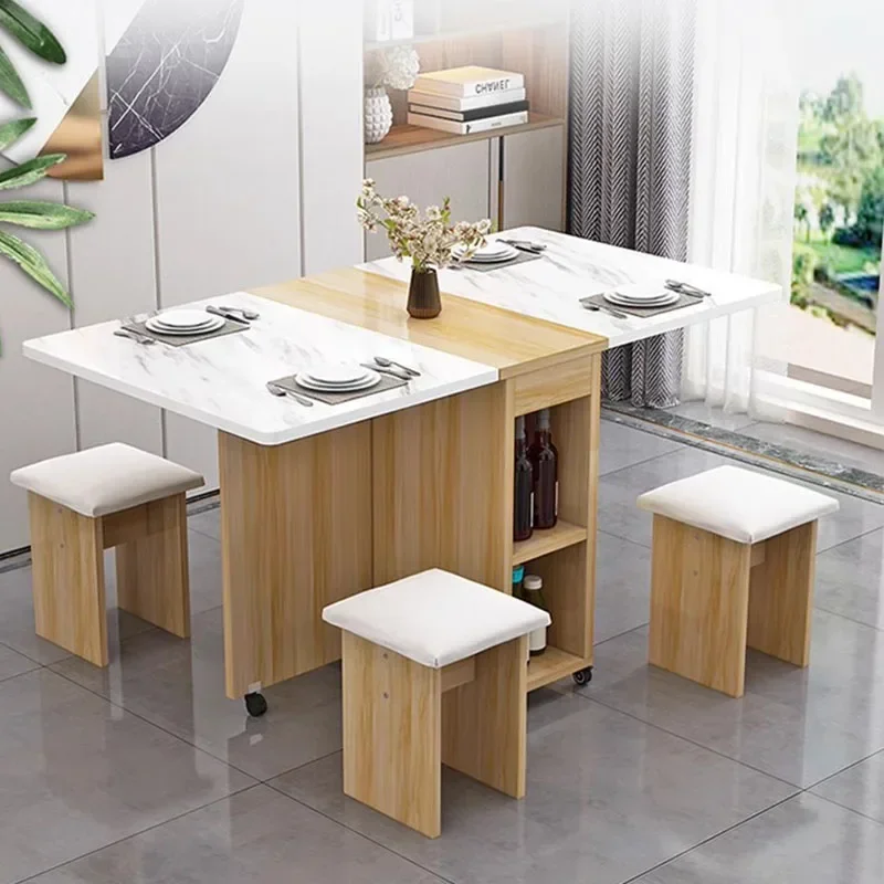 Portable Folding Dining Table Nordic Minimalist Living Rectangle Dining Table Extendable Relaxing Esstisch Kitchen Furniture