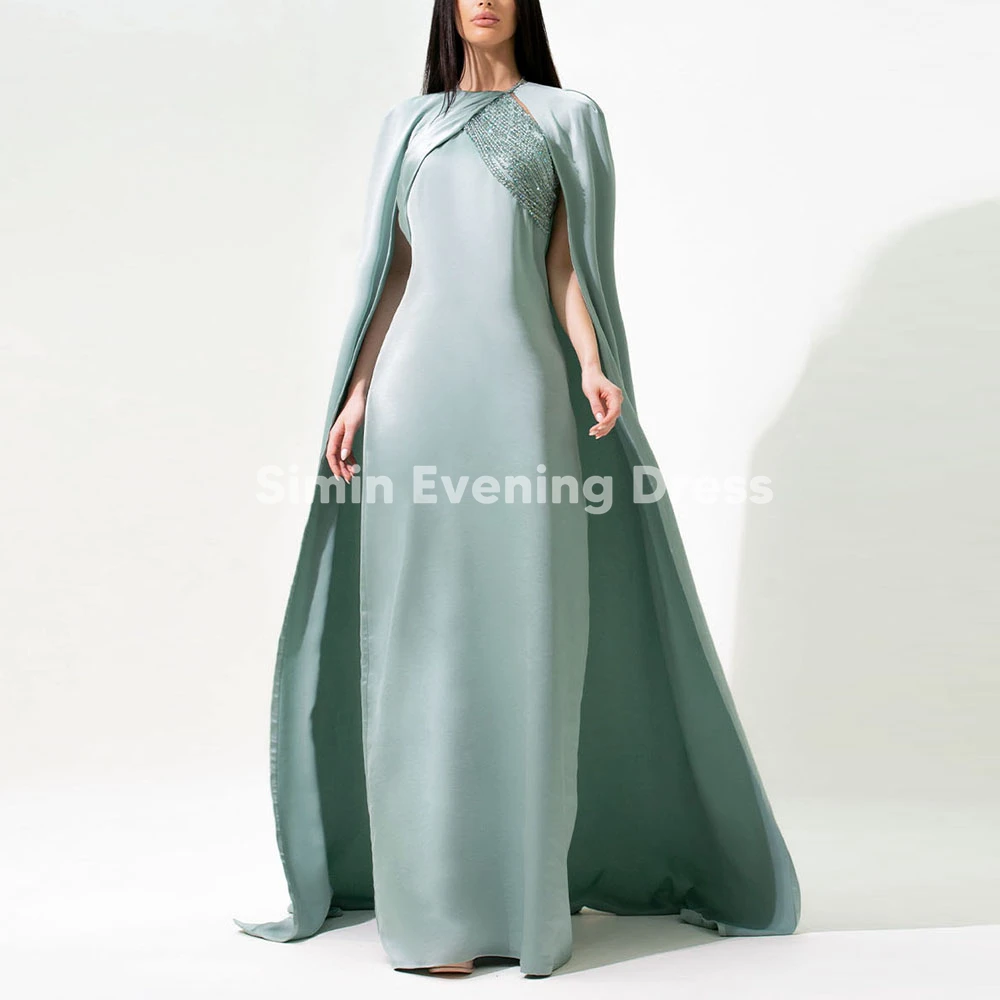 

Simin Customized Women's Halter Beaded Straight Luxury Evening Dresses Sleeveless With Shawl Floor-Length Elegant Dresses 2025