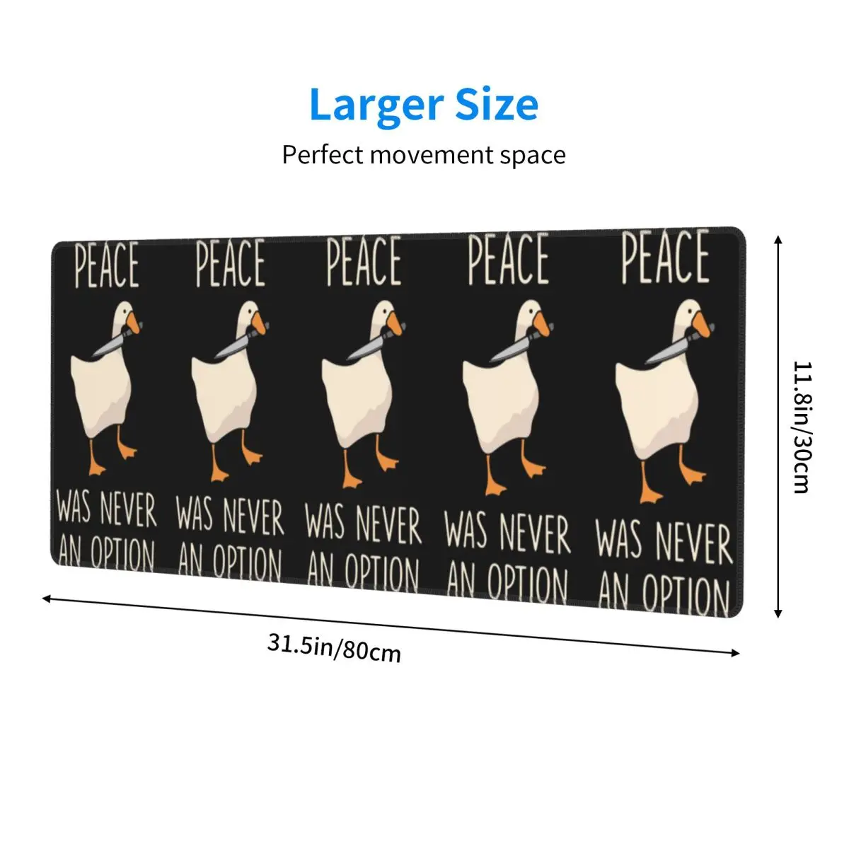 Goose Goose Peace Was Never An Option Large Mouse Pad Computer Keyboard Mouse Mat Gaming PC Laptop Desk Mat Office Table Mats