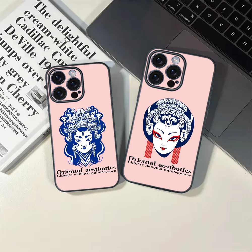 Oriental aesthetic facial makeup Phone Case For iPhone 16 15 14 13 12 11 PRO MAX PLUS Mini TPU Soft to Skin-friendly case