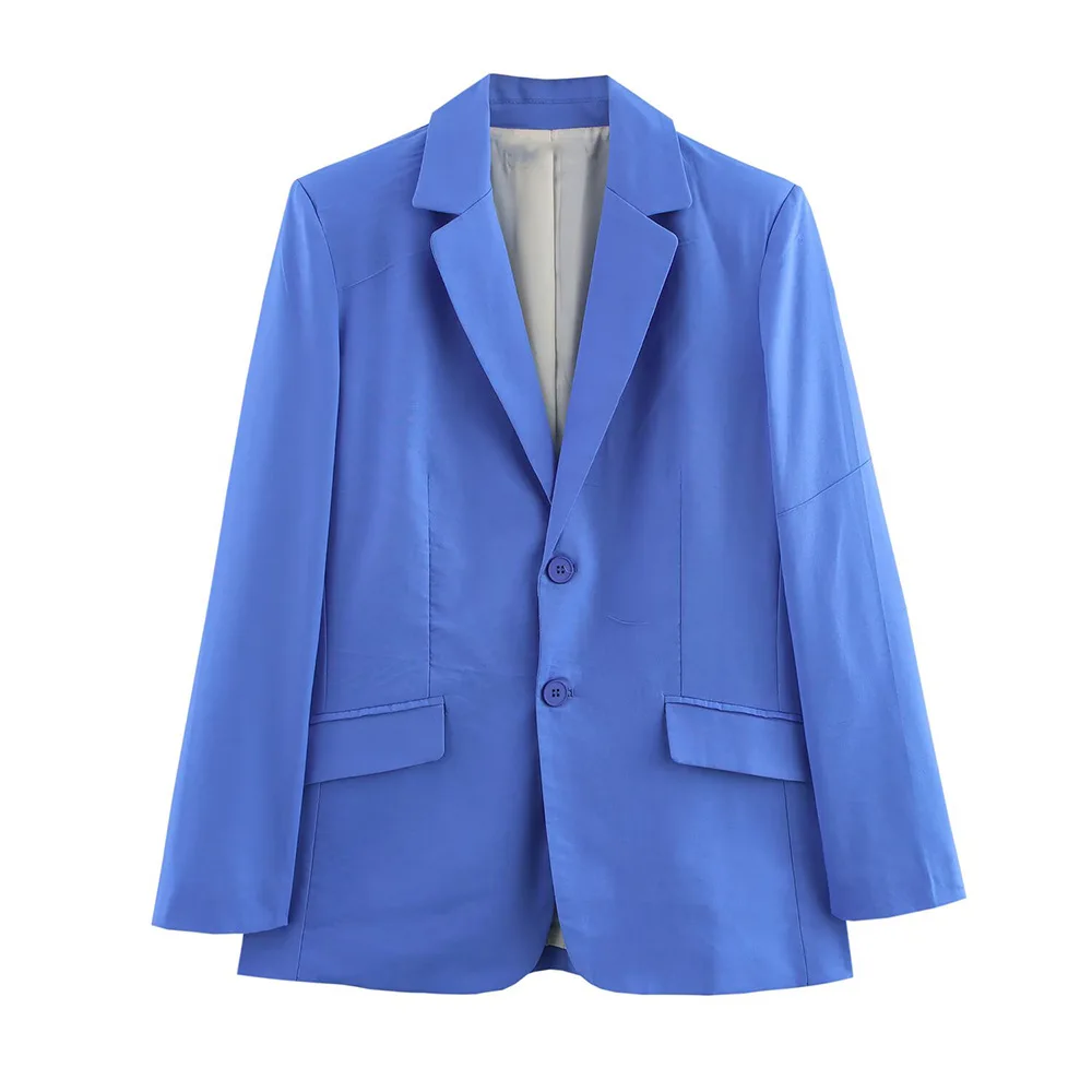 blazer feminino terno lapela botão manga comprida solto cor sólida jaqueta mid-rise calças de perna reta commuter novo terno de primavera