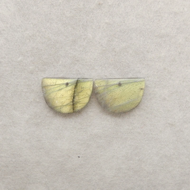 

Серьги-бусины из натурального камня лабрадорита 20x14x4 мм 4,4 г, аксессуары для изготовления ювелирных изделий своими руками