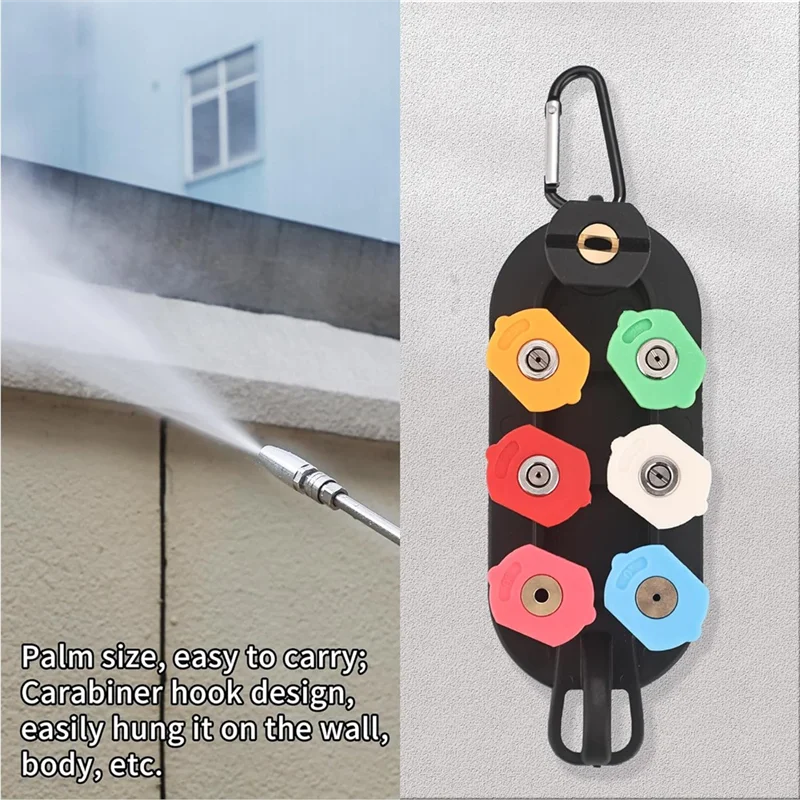 

AB33-Turbo Nozzle For Pressure Washer,4000PSI Rotating Turbo Nozzle 1/4Inch Quick Connect,7 Sprays Nozzle Tips&Nozzle Holder