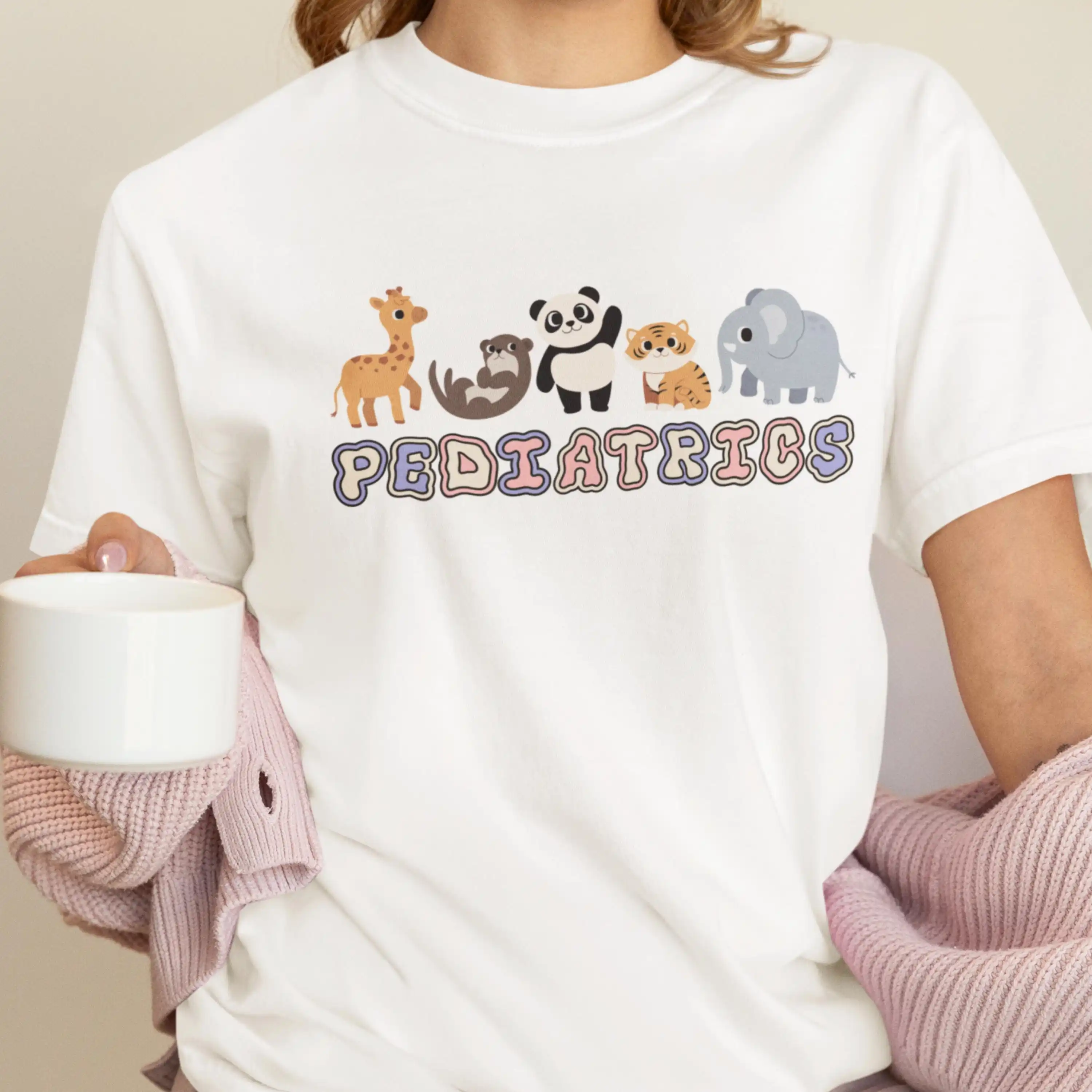 

Pediatrics T Shirt Pediatric Nurse Doctor Animal Peds Cute