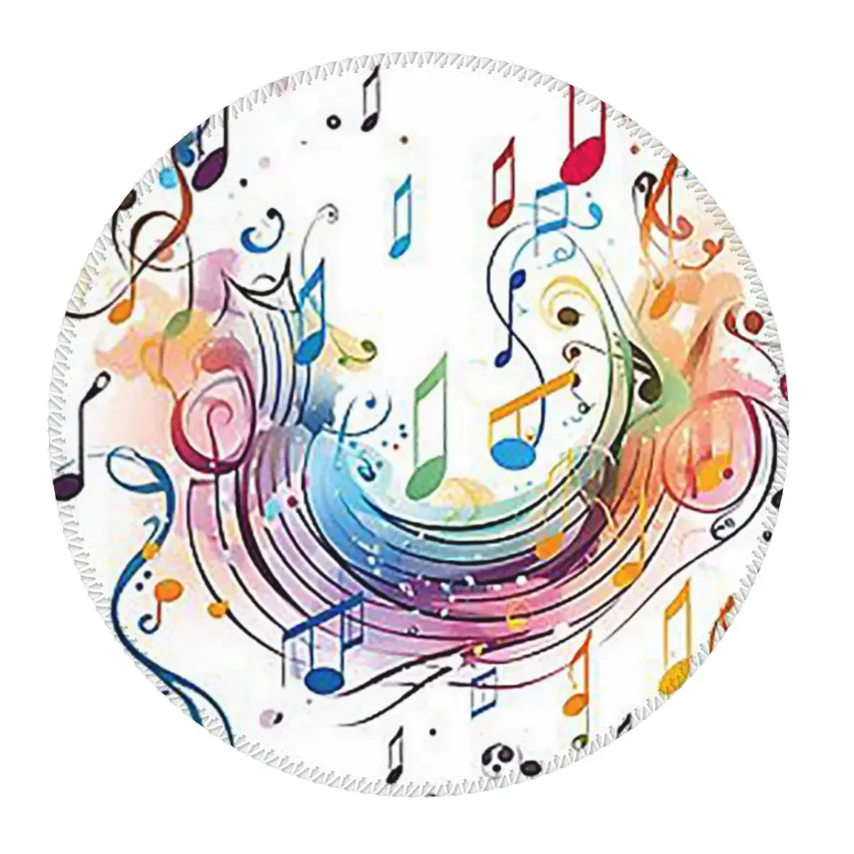 Abstract Piano Keys With Musical Notes Round Mouse Pad Computer Keyboard Mouse Mat Gaming Laptop Desk Mat Office Table Mats