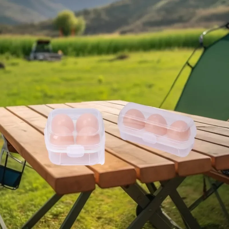 صندوق تخزين البيض المقاوم للصدمات في الهواء الطلق مع صينية بيض شفافة وصينية بلاستيكية حاوية تخزين بيض الثلاجة المحمولة 1/2 قطعة #5
