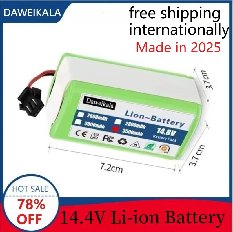 НОВЫЙ литий-ионный аккумулятор 14,4 В, 12800 мАч для Conga Excellence 950 990 1090 1790 1990 Deebot N79S N79 DN622 Eufy Robovac 11S 12 X500 НОВЫЙ литий-ионный аккумулятор 14,4 В, 12800 мАч для Conga Excellence 950 990 1090 1790 1990 Deebot N79S N79 DN622 Eufy Robovac 11S 12 X500