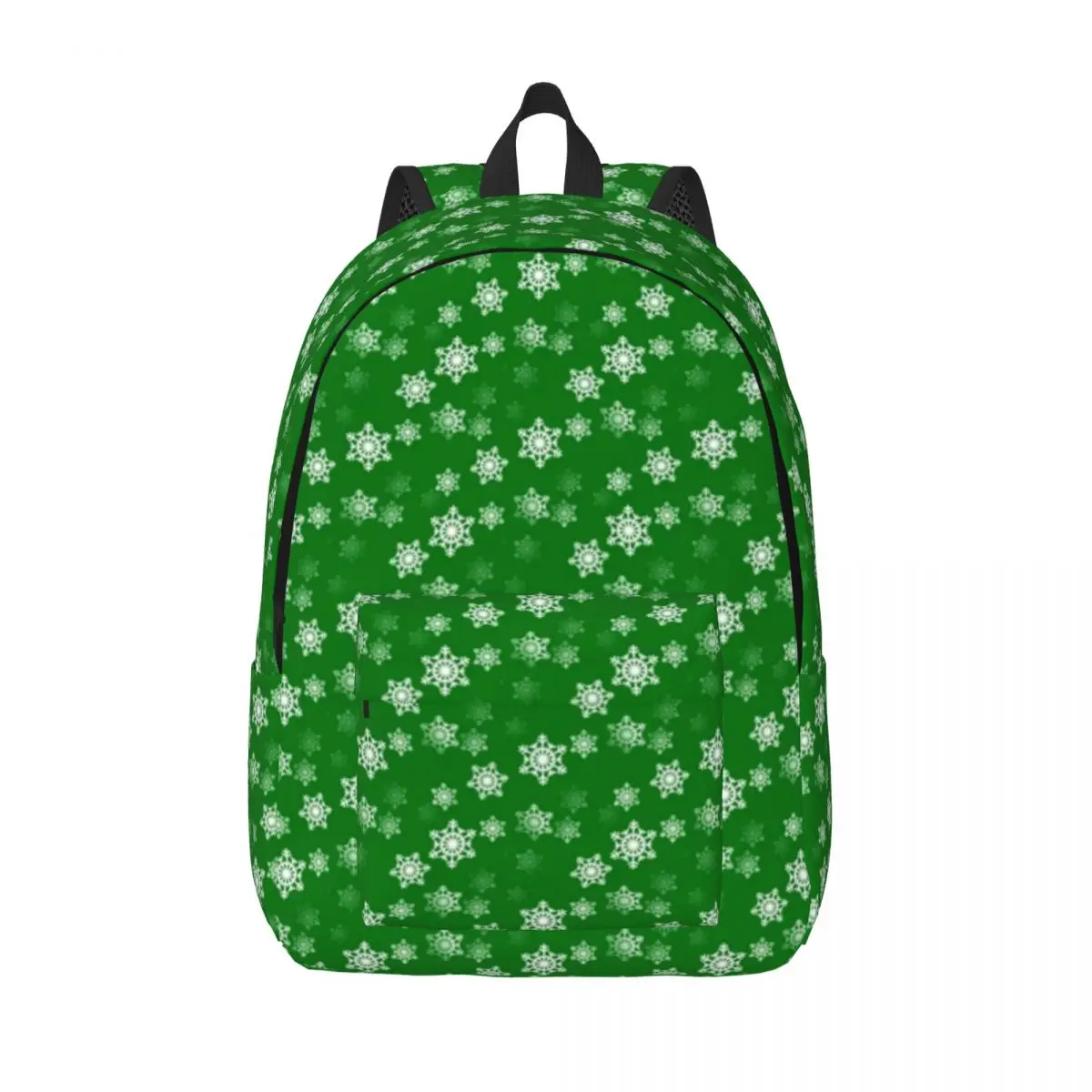 Pequeno Floco De Neve Branco Na Mochila De Natal Verde, Primária High School Estudante Abstrato Bookbag, Mochila De Adolescentes, Presente