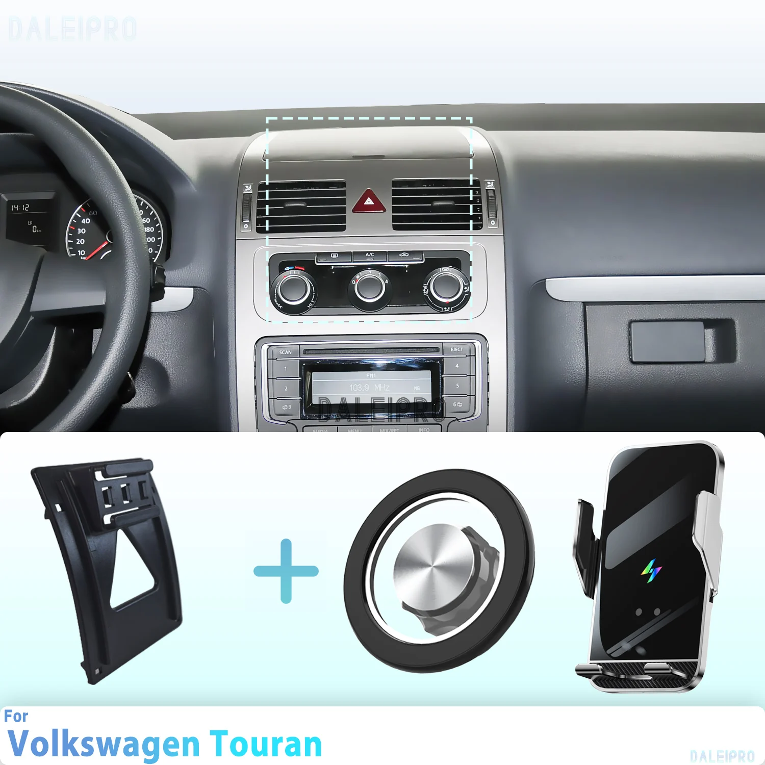 

Сделано на заказ для Volkswagen VW Touran 2005-2012 2013, держатель для телефона, автомобильное магнитное крепление для телефона, умное обнаружение, беспроводная зарядка