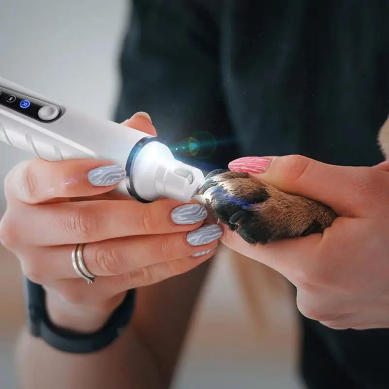 Electric Pet Nail Trimmer 3-Speed Electric Pet Cats Toenail Grinder Rechargeable Pet Nail Grinder With LED Light For Small