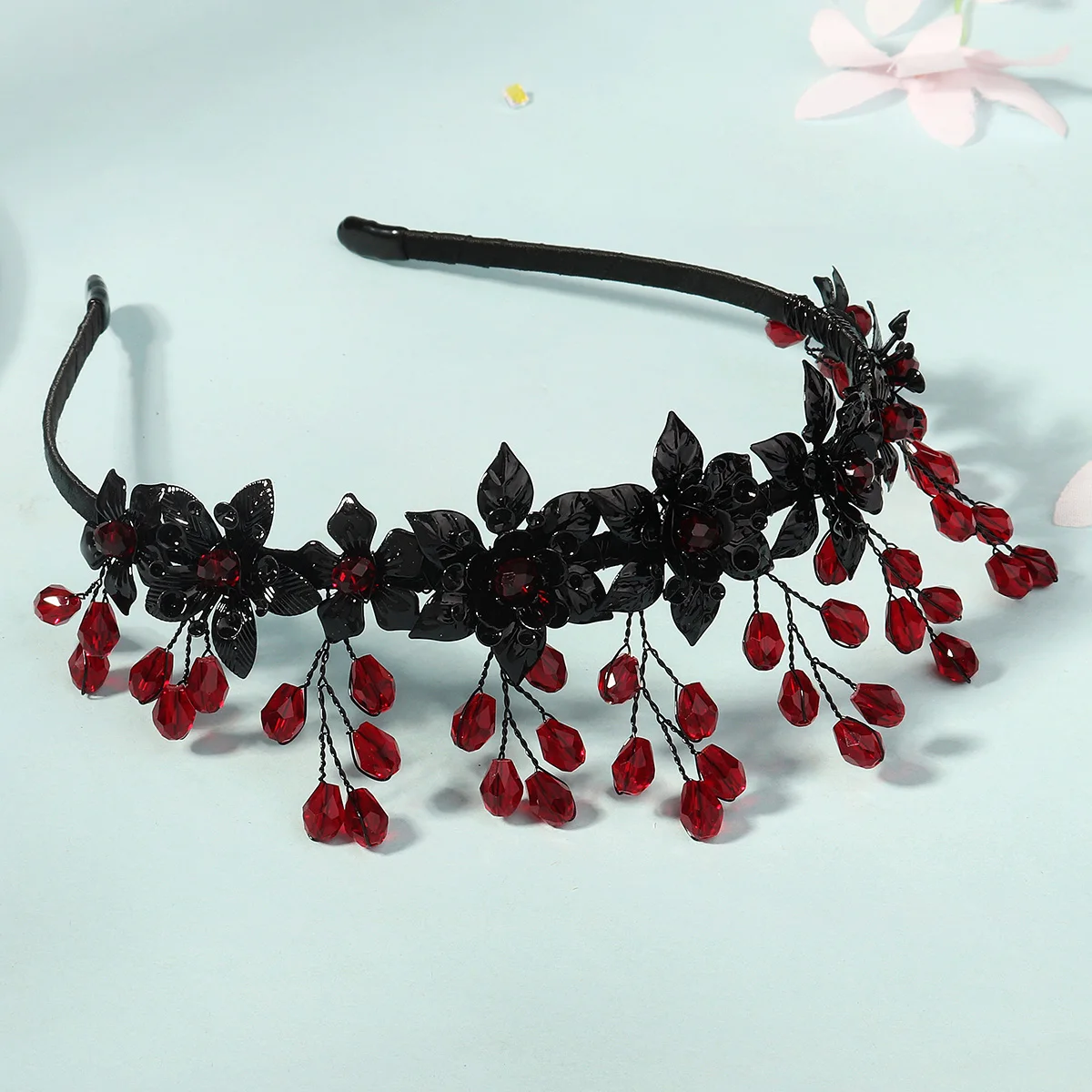 Mode Diablo Halloween Blume Krone Kopfschmuck Papst Kirche Fest Tag Haarbänder Für Frauen Neue Design Haar Zubehör Schmuck – Detail 6