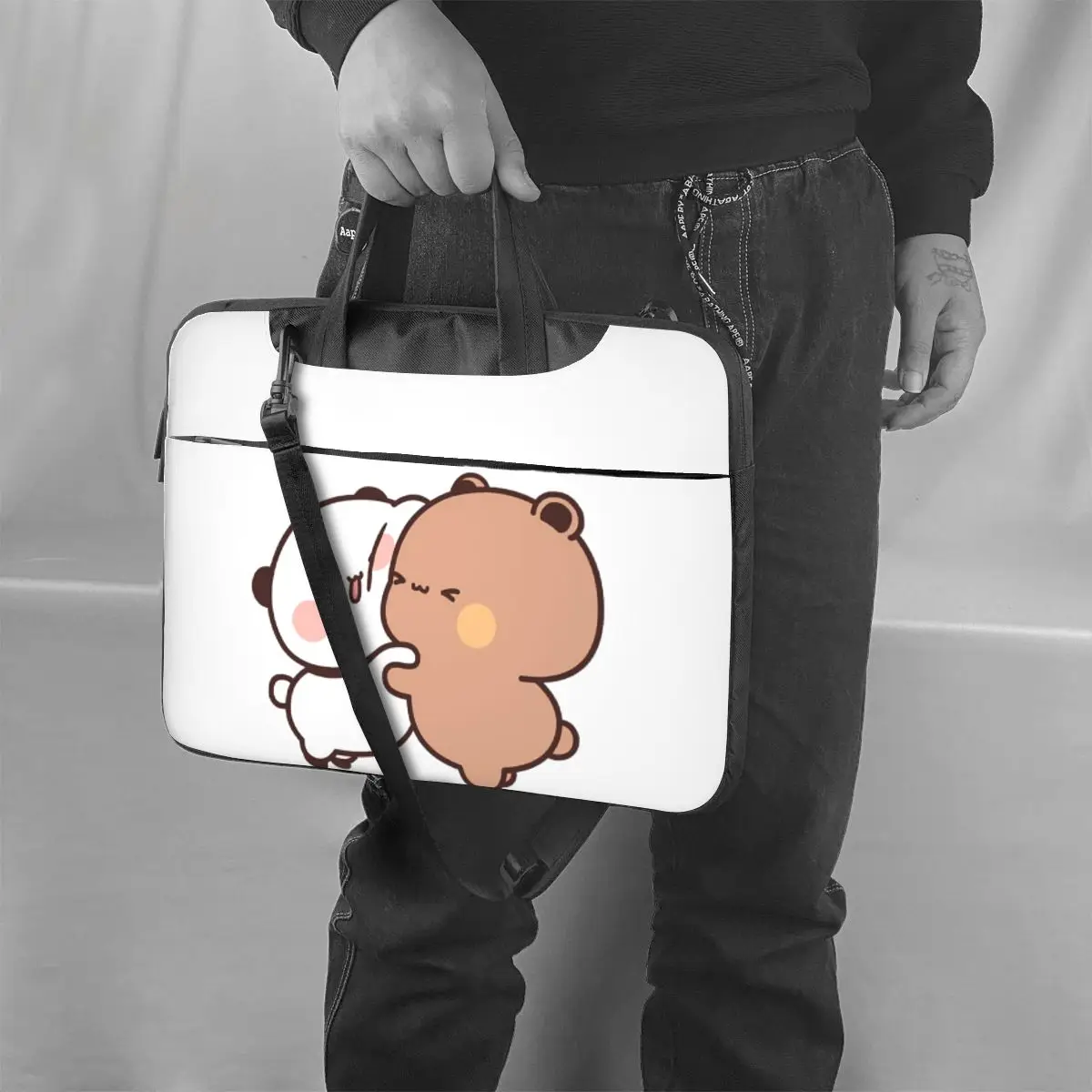 الدب والباندا Bubu Dudu بالون Crossbody حقيبة كمبيوتر محمول حقيبة كمبيوتر 13 14 15.6 بوصة حقيبة الكمبيوتر المحمول لماك بوك برو