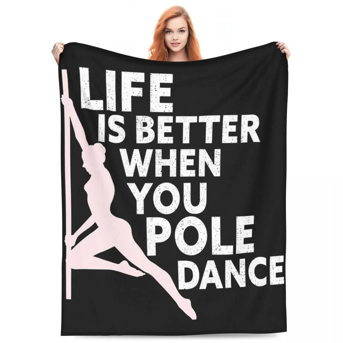 Life Is Better When You Pole Dance Fitness Pole Dancing Blanket Flannel Sofa Throw Blanket Bedding Travel Throws Bedspread Quilt