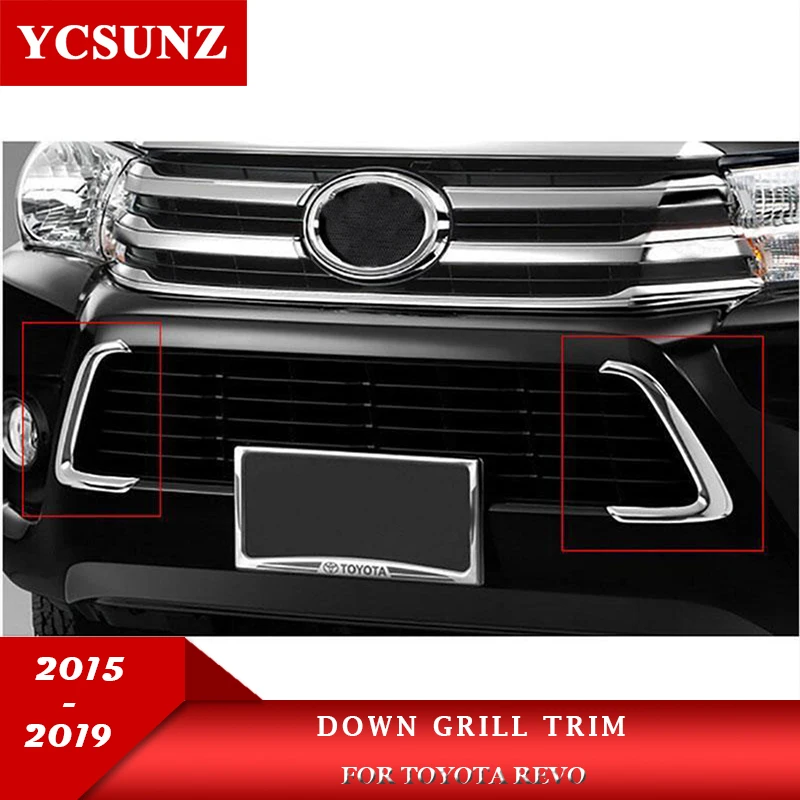 Chrome Decorative Down Grille Trim For Toyota Hilux Revo 2016 2017 2018 2019 Car Styling Double Cabin YCSUNZ