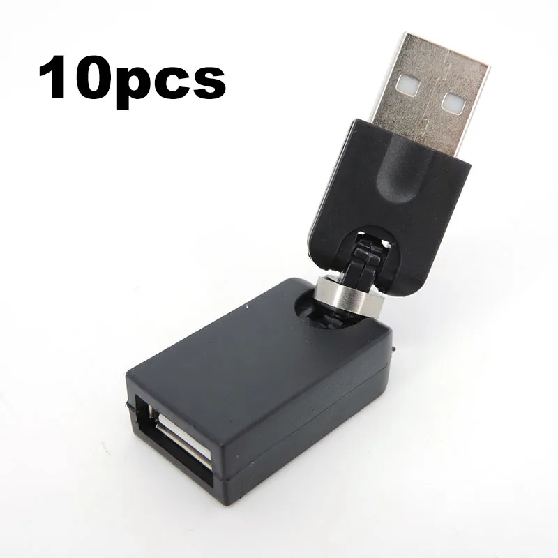 

10 шт., гибкий поворотный угол, вращающийся на 360 градусов USB A 2,0, переходник «папа-мама» для удлинителя кабеля e1