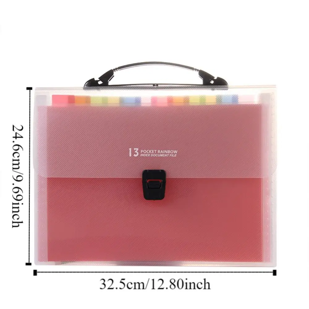 13 Layers A4 Handheld File Bag Rainbow Color Large Capacity Test Paper Storage Bag INS High Appearance
