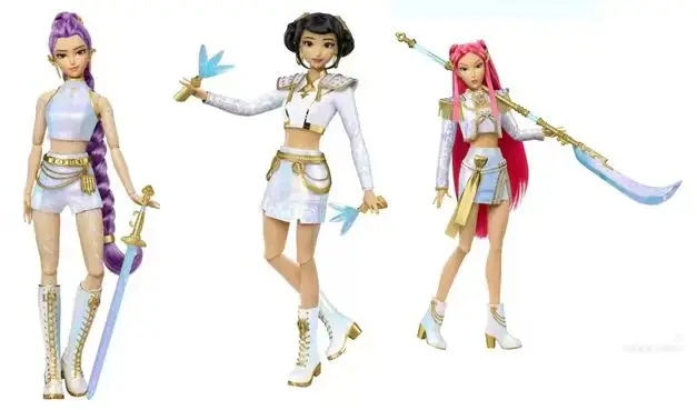 3pcs Anime kpop demon hunters figure k-pop demon hunters rumi mira zoey tiger statuette toy table decoration  ornament gifts-#