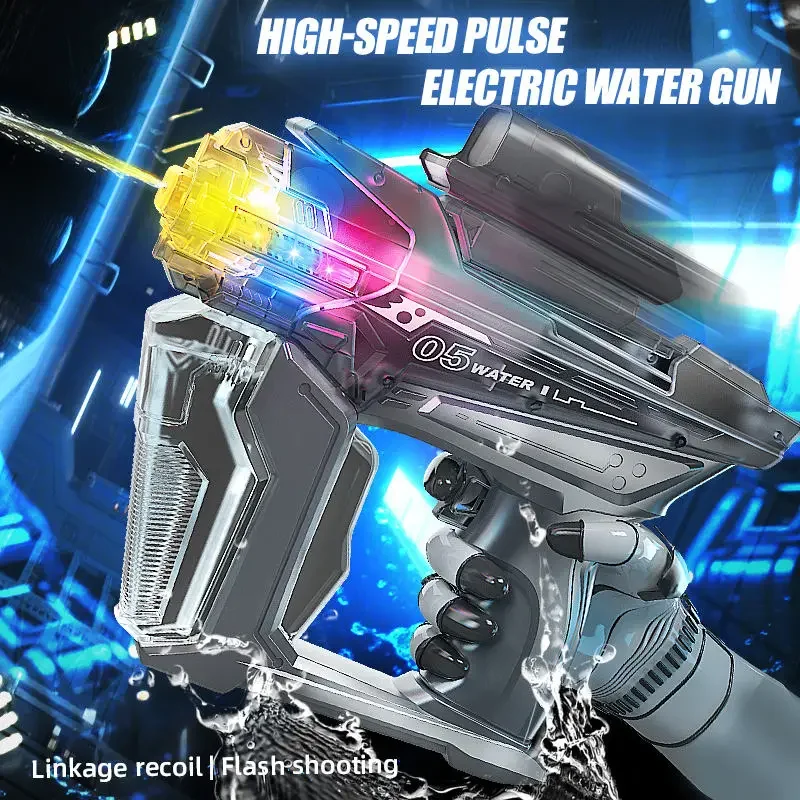 Aldults Children Electric Water Guns Transparent Continuous Shooting Automatic Water Blasters Toy Summer Outdoor Toys for Kids