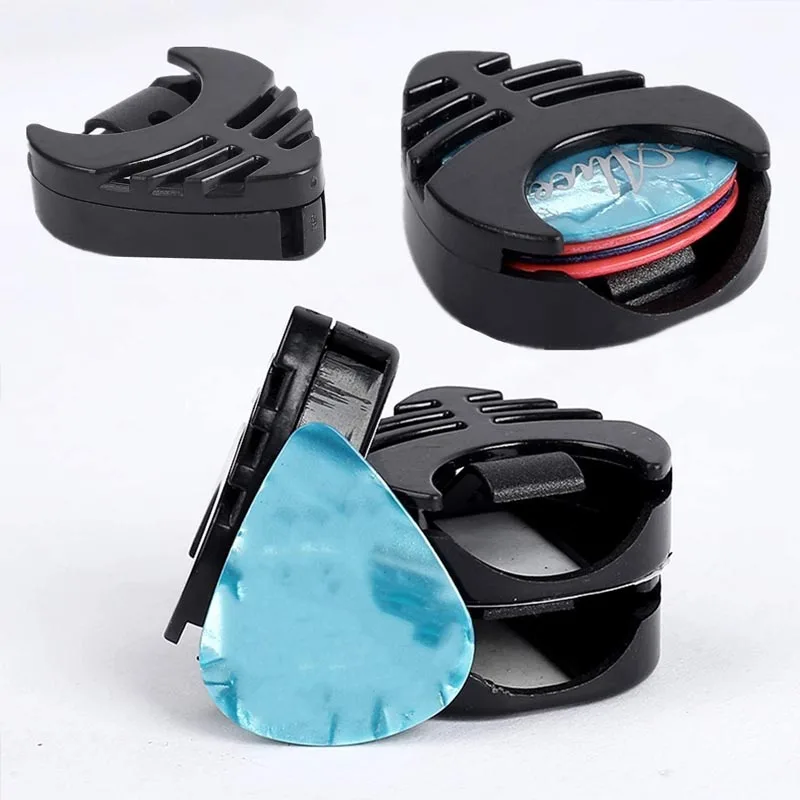 2 قطعة أصحاب اختيار الغيتار البلاستيك عصا على الغيتار اختيار حالة السليلويد الوسيط أصحاب الغيتار الكهربائي اكسسوارات ل باس القيثارة